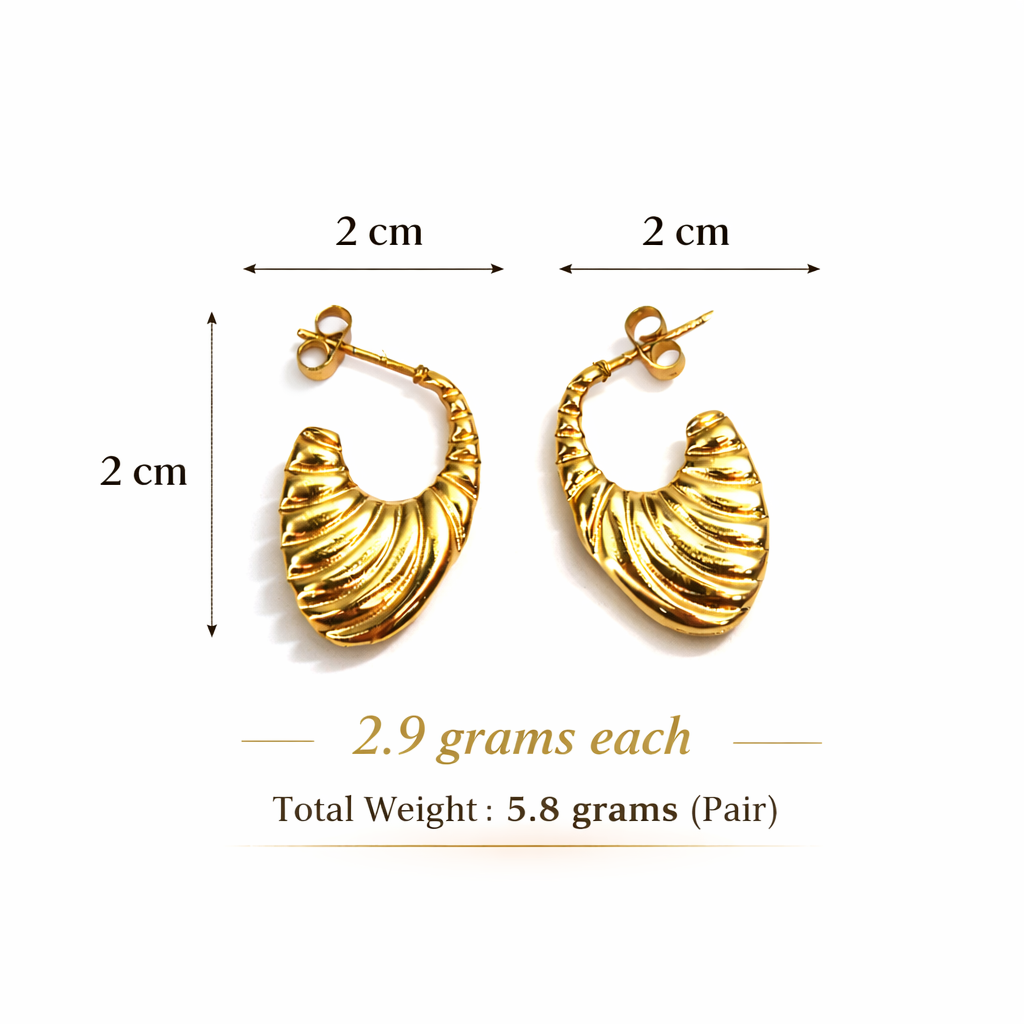 Bold Gold Textured Earrings