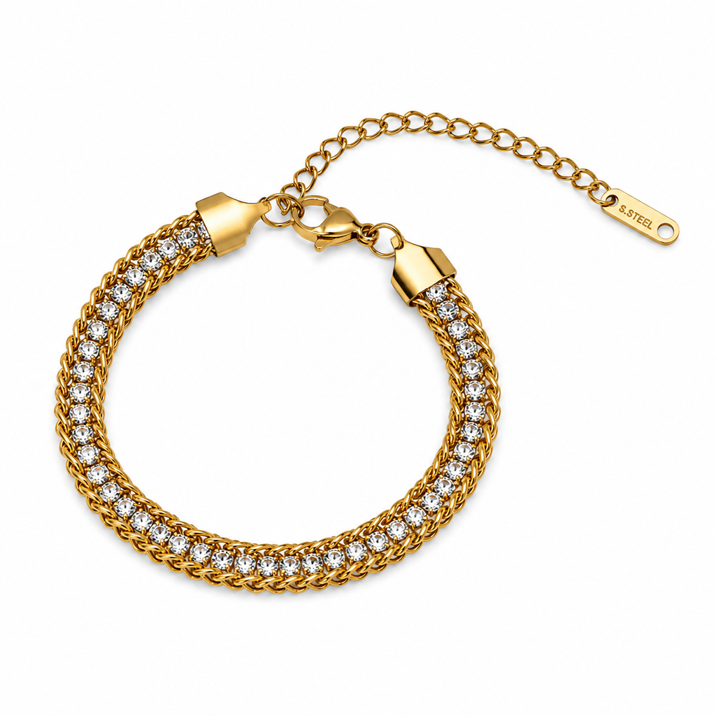 Elegant Crystal Chain Link Bracelet