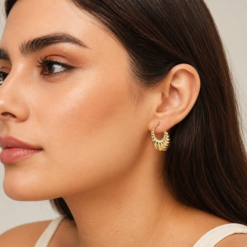 Bold Gold Textured Earrings